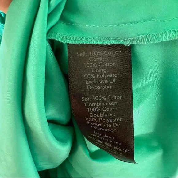 Kobi Halperin Green Eyelet Tiered Midi Cotton Dress V-Neck‎ Sleeveless Medium - Picture 5 of 15